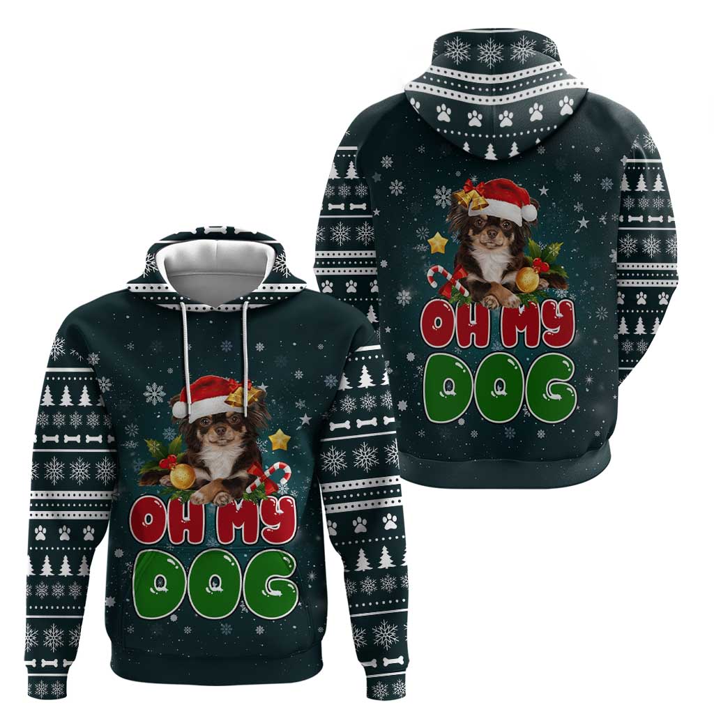 Chihuahua Oh My Dog Christmas Zip Hoodie Xmas Holiday Patterns - Wonder Print Shop