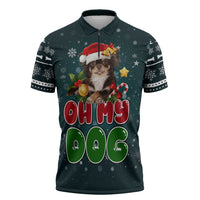 Chihuahua Oh My Dog Christmas Zipper Polo Shirt Xmas Holiday Patterns - Wonder Print Shop