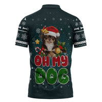 Chihuahua Oh My Dog Christmas Zipper Polo Shirt Xmas Holiday Patterns - Wonder Print Shop