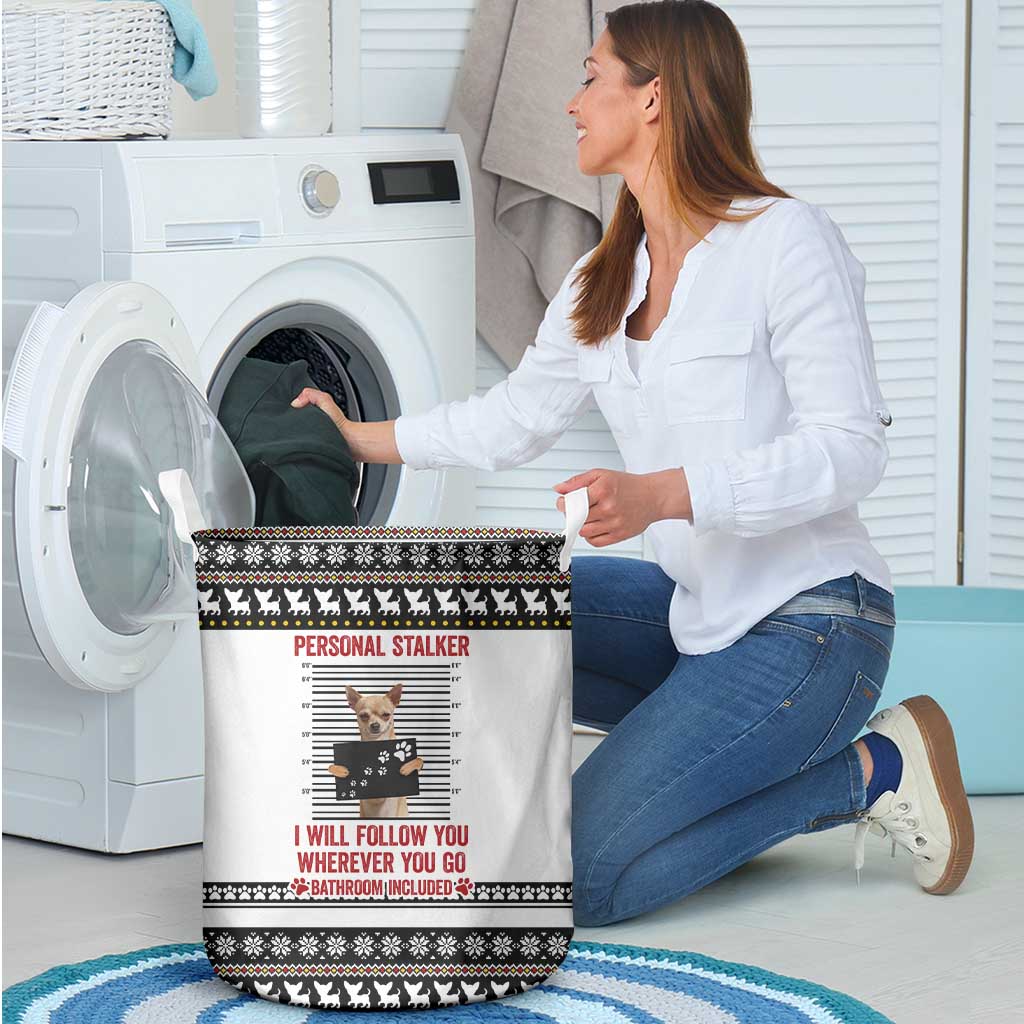 Chihuahua Personal Stalker Christmas Laundry Basket Xmas Holiday Patterns - Wonder Print Shop