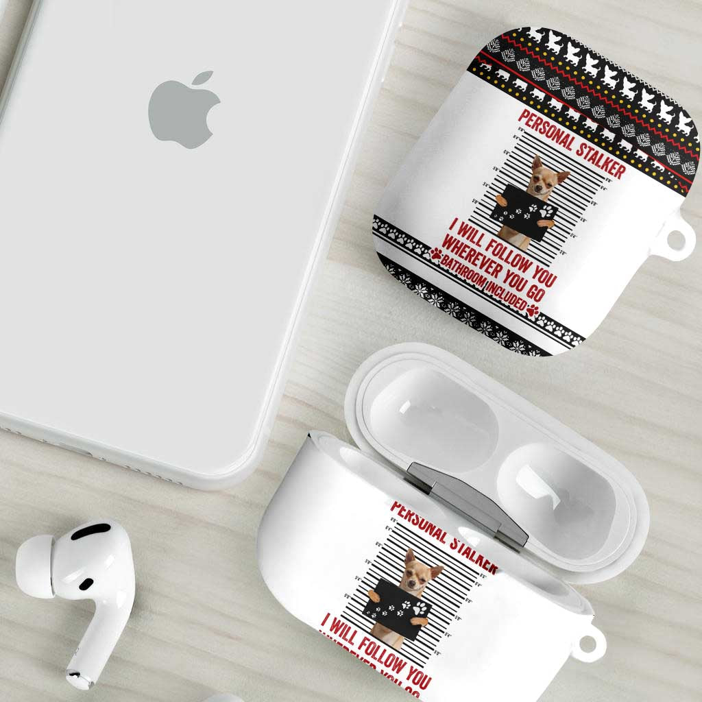Chihuahua Personal Stalker Christmas AirPods Case Xmas Holiday Patterns - Wonder Print Shop