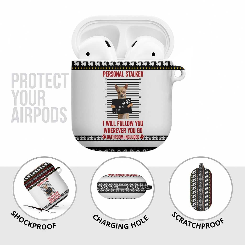 Chihuahua Personal Stalker Christmas AirPods Case Xmas Holiday Patterns - Wonder Print Shop