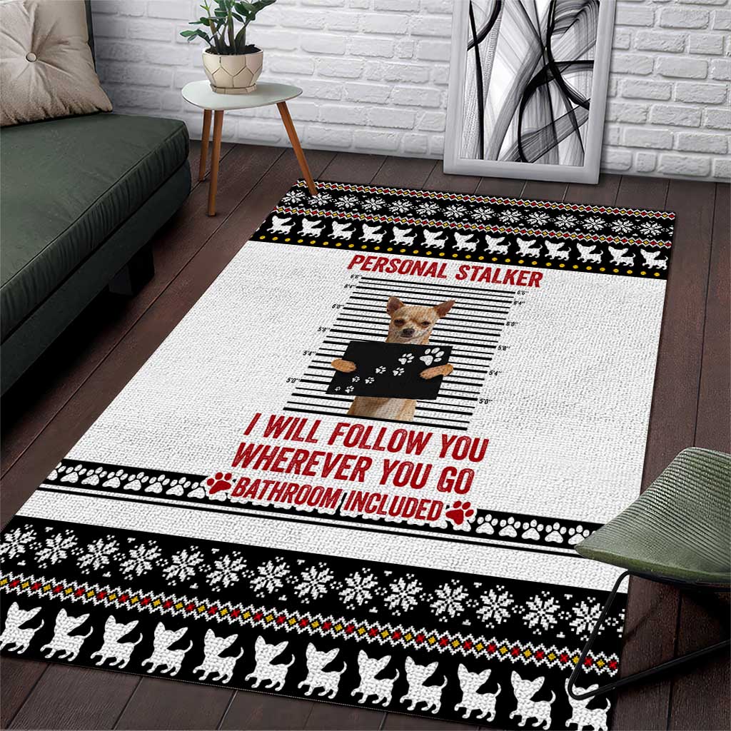 Chihuahua Personal Stalker Christmas Area Rug Xmas Holiday Patterns - Wonder Print Shop
