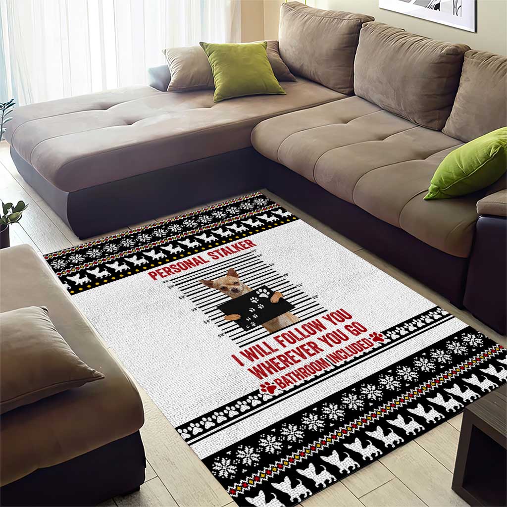 Chihuahua Personal Stalker Christmas Area Rug Xmas Holiday Patterns - Wonder Print Shop