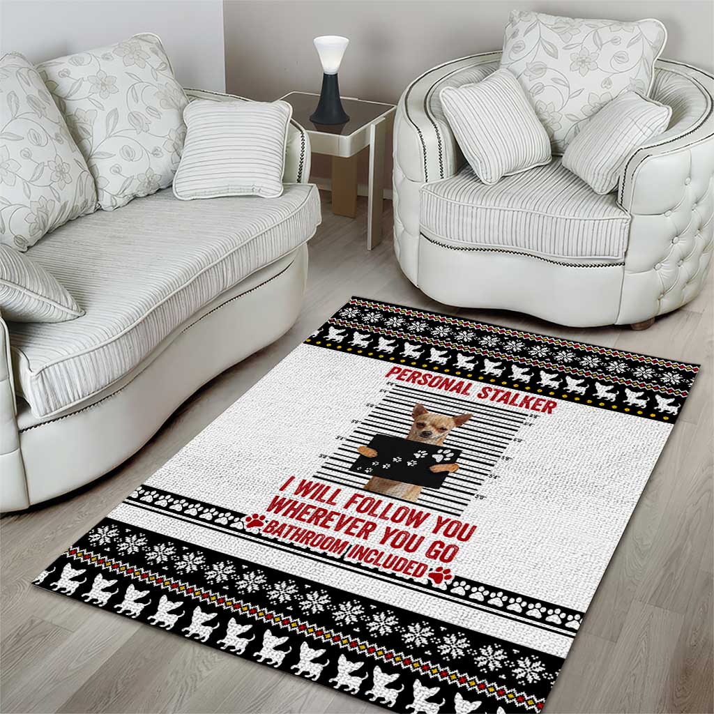 Chihuahua Personal Stalker Christmas Area Rug Xmas Holiday Patterns - Wonder Print Shop