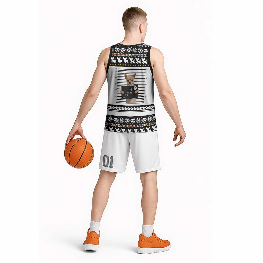 Chihuahua Personal Stalker Christmas Basketball Jersey Xmas Holiday Patterns - Wonder Print Shop