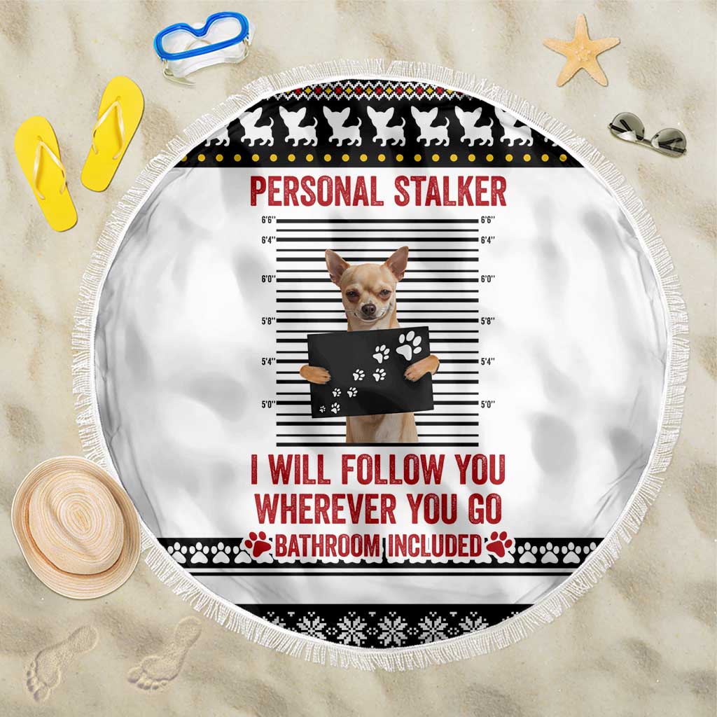 Chihuahua Personal Stalker Christmas Beach Blanket Xmas Holiday Patterns - Wonder Print Shop