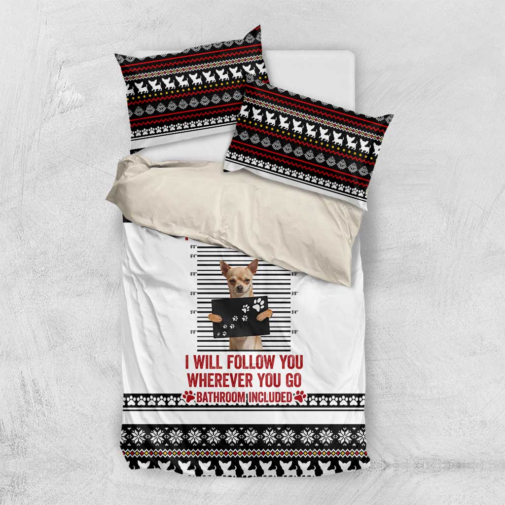 Chihuahua Personal Stalker Christmas Bedding Set Xmas Holiday Patterns - Wonder Print Shop