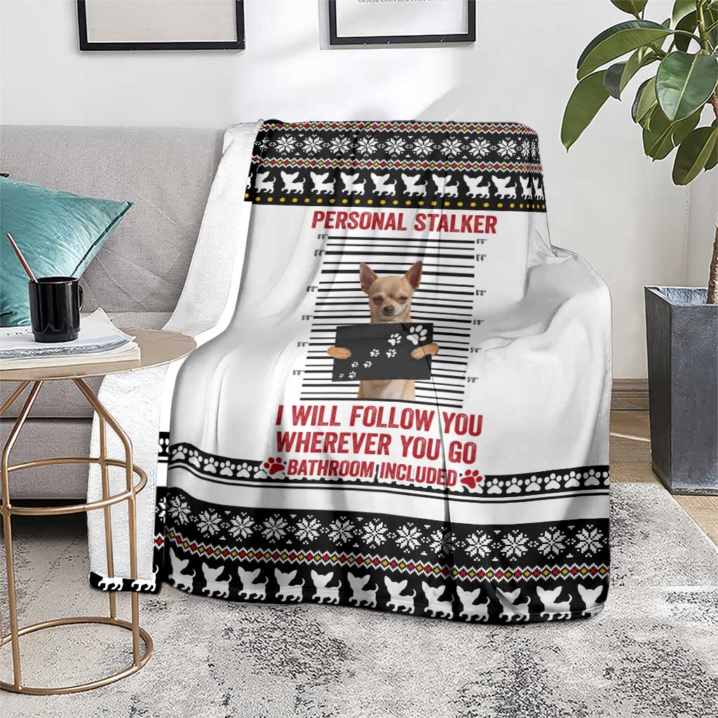 Chihuahua Personal Stalker Christmas Blanket Xmas Holiday Patterns - Wonder Print Shop
