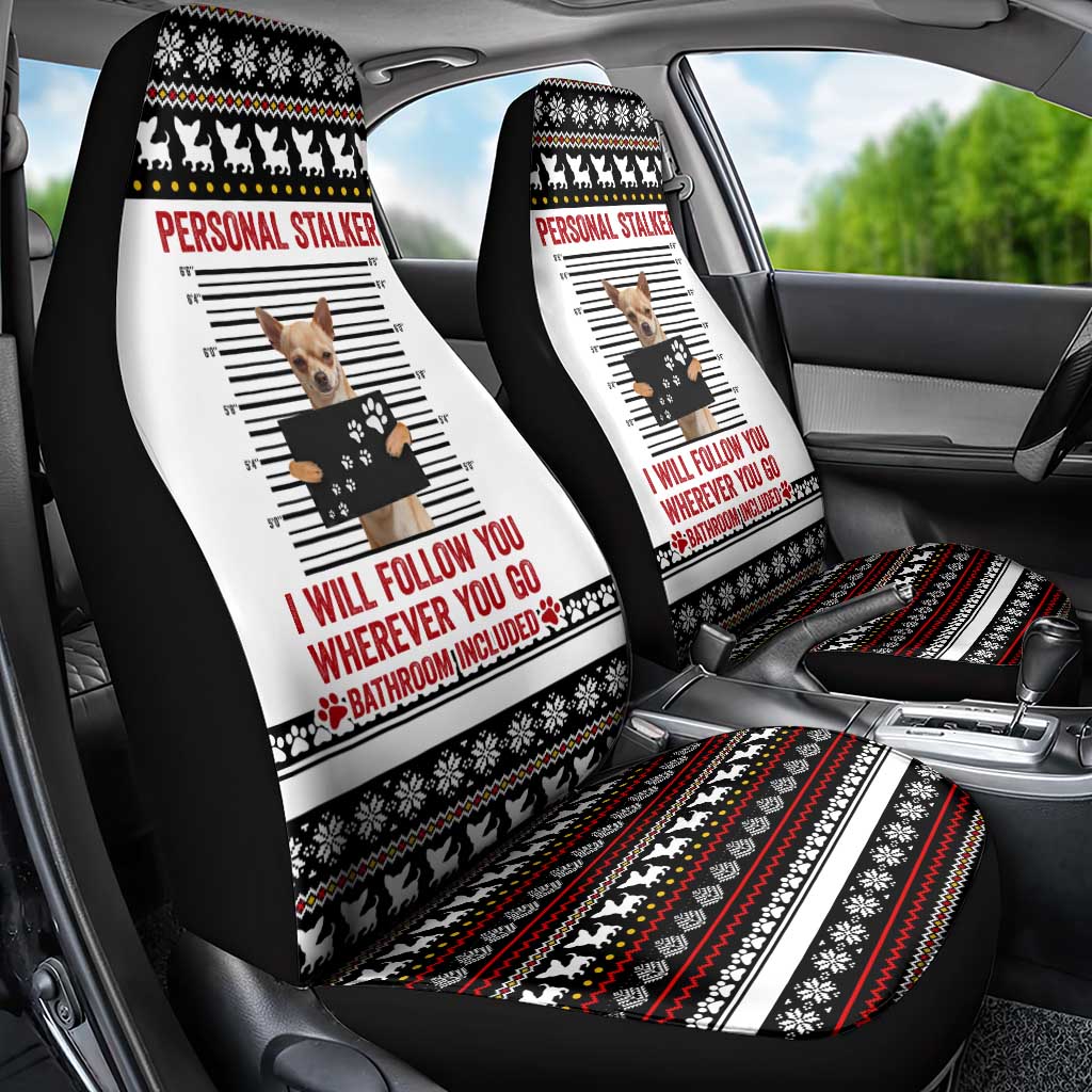 Chihuahua Personal Stalker Christmas Car Seat Cover Xmas Holiday Patterns - Wonder Print Shop