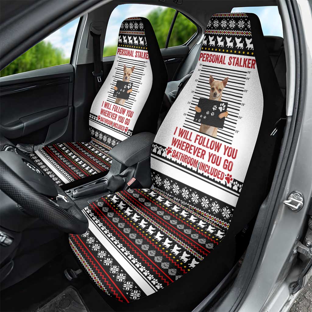 Chihuahua Personal Stalker Christmas Car Seat Cover Xmas Holiday Patterns - Wonder Print Shop