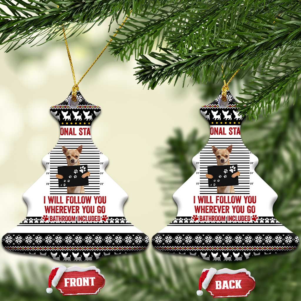 Chihuahua Personal Stalker Christmas Ceramic Ornament Xmas Holiday Patterns - Wonder Print Shop