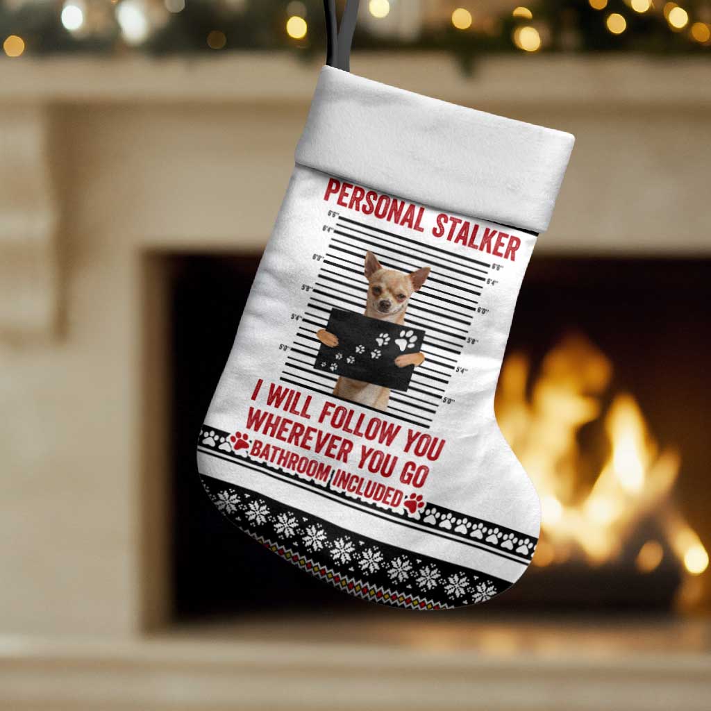 Chihuahua Personal Stalker Christmas Stocking Xmas Holiday Patterns - Wonder Print Shop