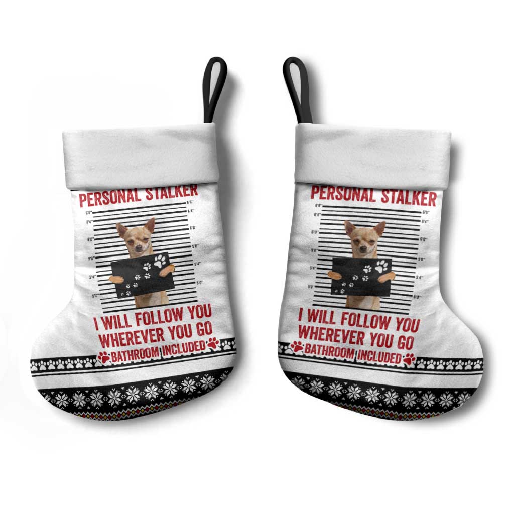 Chihuahua Personal Stalker Christmas Stocking Xmas Holiday Patterns - Wonder Print Shop