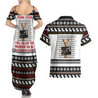 Chihuahua Personal Stalker Christmas Couples Matching Summer Maxi Dress and Hawaiian Shirt Xmas Holiday Patterns - Wonder Print Shop