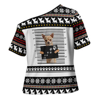 Chihuahua Personal Stalker Christmas Cross Shoulder Shirt Xmas Holiday Patterns - Wonder Print Shop