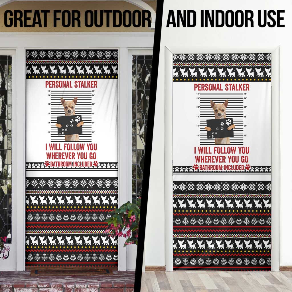Chihuahua Personal Stalker Christmas Door Cover Xmas Holiday Patterns - Wonder Print Shop