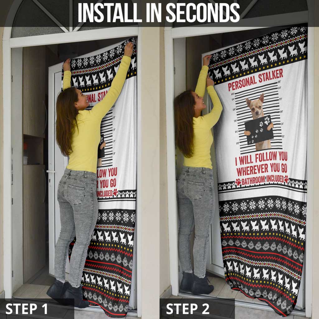 Chihuahua Personal Stalker Christmas Door Cover Xmas Holiday Patterns - Wonder Print Shop