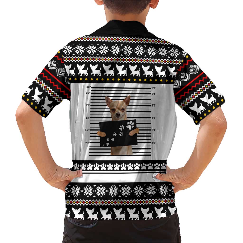 Chihuahua Personal Stalker Christmas Family Matching Long Sleeve Bodycon Dress and Hawaiian Shirt Xmas Holiday Patterns - Wonder Print Shop