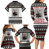 Chihuahua Personal Stalker Christmas Family Matching Long Sleeve Bodycon Dress and Hawaiian Shirt Xmas Holiday Patterns - Wonder Print Shop