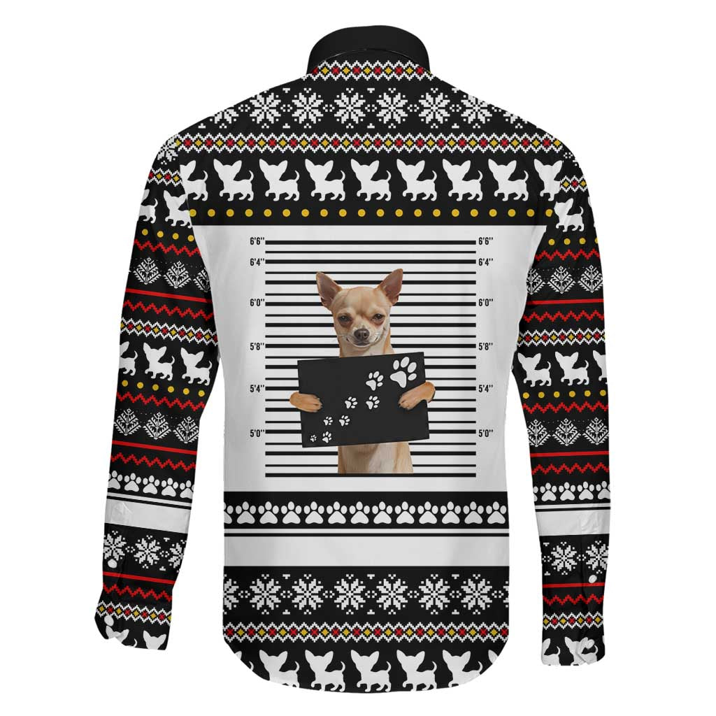 Chihuahua Personal Stalker Christmas Family Matching Long Sleeve Bodycon Dress and Hawaiian Shirt Xmas Holiday Patterns - Wonder Print Shop