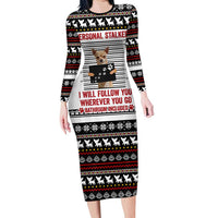 Chihuahua Personal Stalker Christmas Family Matching Long Sleeve Bodycon Dress and Hawaiian Shirt Xmas Holiday Patterns - Wonder Print Shop