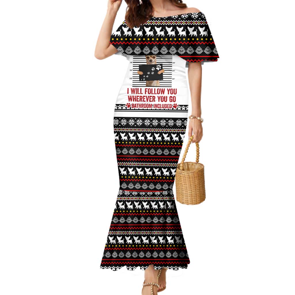 Chihuahua Personal Stalker Christmas Family Matching Mermaid Dress and Hawaiian Shirt Xmas Holiday Patterns - Wonder Print Shop