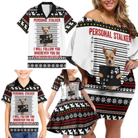 Chihuahua Personal Stalker Christmas Family Matching Off Shoulder Short Dress and Hawaiian Shirt Xmas Holiday Patterns - Wonder Print Shop
