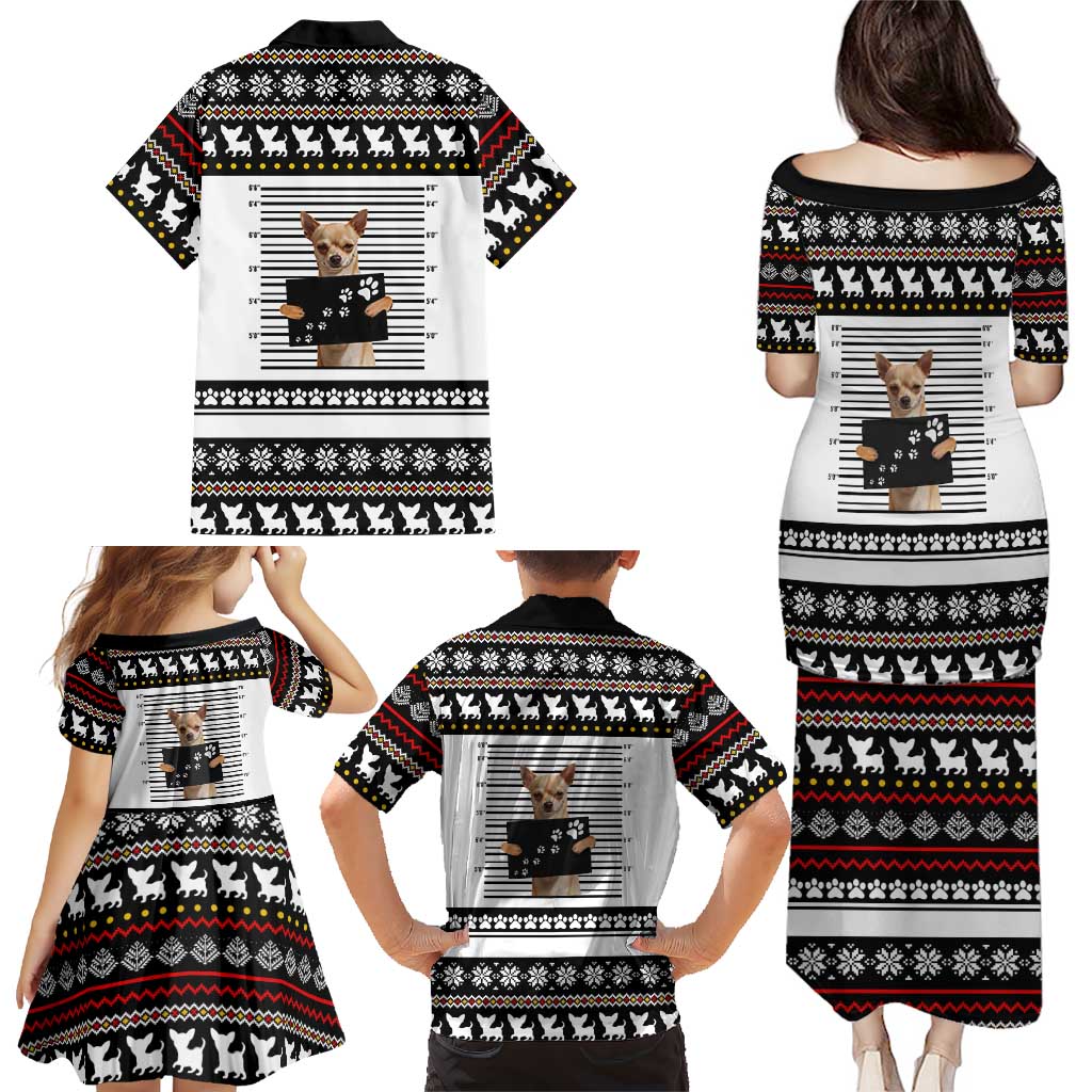 Chihuahua Personal Stalker Christmas Family Matching Puletasi and Hawaiian Shirt Xmas Holiday Patterns - Wonder Print Shop