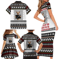 Chihuahua Personal Stalker Christmas Family Matching Short Sleeve Bodycon Dress and Hawaiian Shirt Xmas Holiday Patterns - Wonder Print Shop