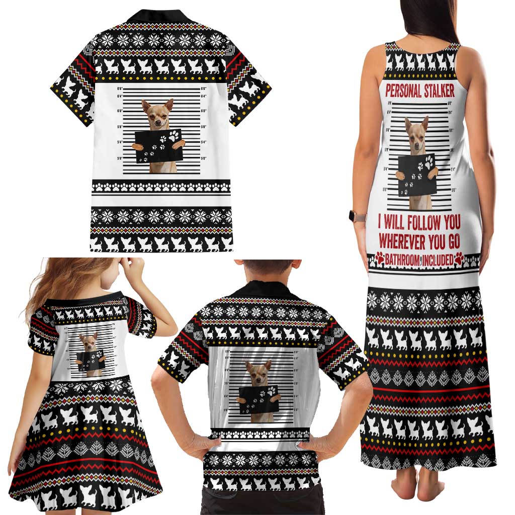 Chihuahua Personal Stalker Christmas Family Matching Tank Maxi Dress and Hawaiian Shirt Xmas Holiday Patterns - Wonder Print Shop