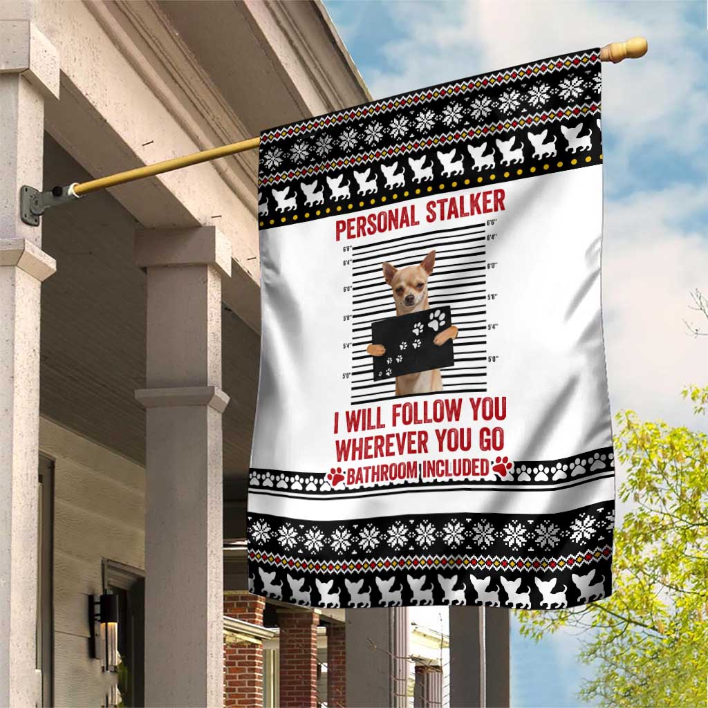Chihuahua Personal Stalker Christmas Garden Flag Xmas Holiday Patterns - Wonder Print Shop