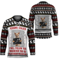 Chihuahua Personal Stalker Christmas Hockey Jersey Xmas Holiday Patterns - Wonder Print Shop