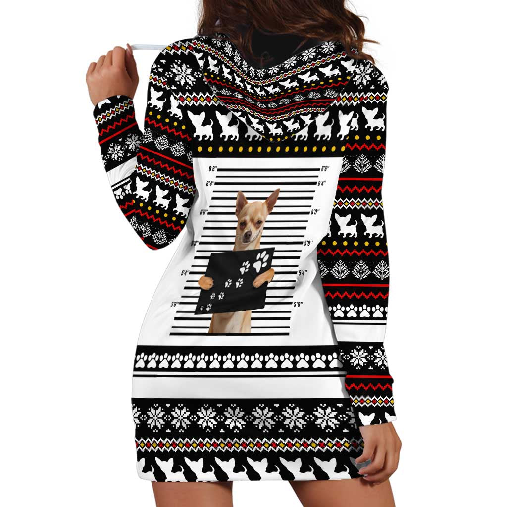 Chihuahua Personal Stalker Christmas Hoodie Dress Xmas Holiday Patterns - Wonder Print Shop