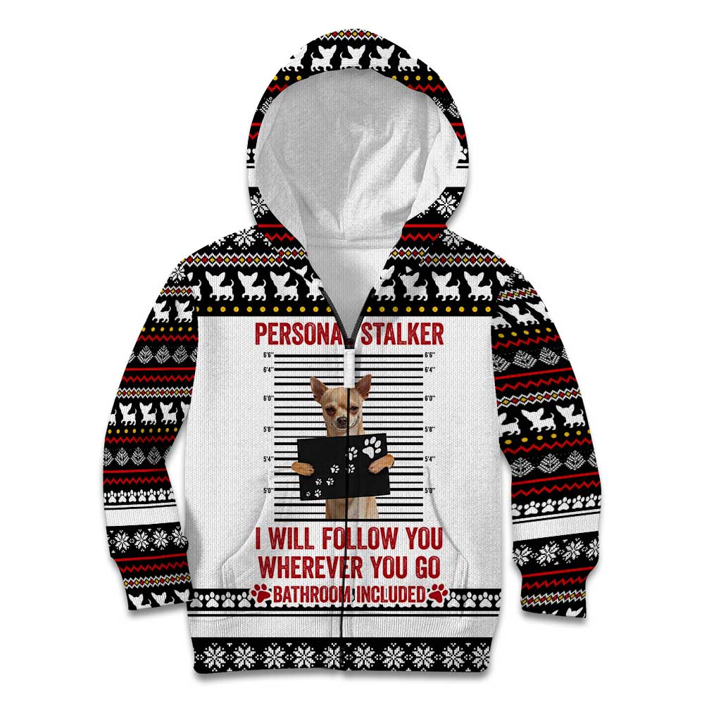 Chihuahua Personal Stalker Christmas Kid Hoodie Xmas Holiday Patterns - Wonder Print Shop