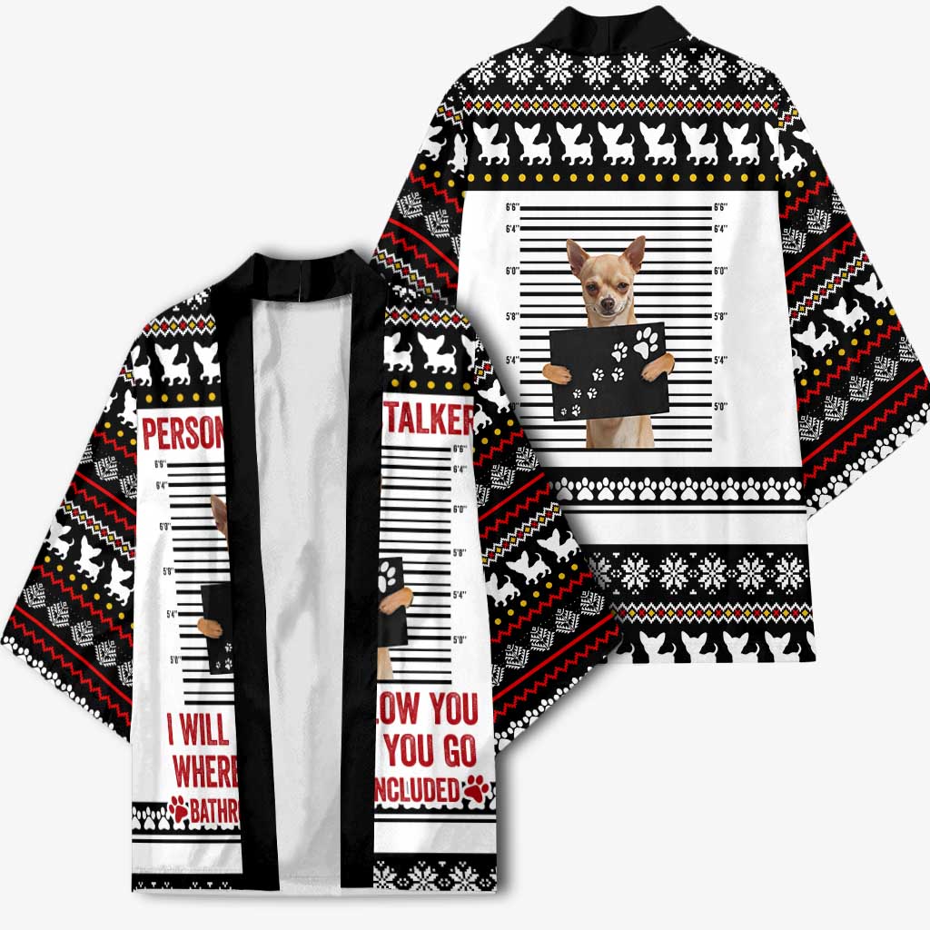 Chihuahua Personal Stalker Christmas Kimono Xmas Holiday Patterns - Wonder Print Shop