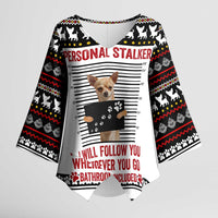 Chihuahua Personal Stalker Christmas Kimono Sleeve Blouse Xmas Holiday Patterns - Wonder Print Shop