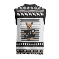 Chihuahua Personal Stalker Christmas Knitted V-Neck Vest Xmas Holiday Patterns - Wonder Print Shop