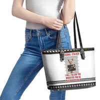 Chihuahua Personal Stalker Christmas Leather Tote Bag Xmas Holiday Patterns - Wonder Print Shop