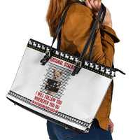 Chihuahua Personal Stalker Christmas Leather Tote Bag Xmas Holiday Patterns - Wonder Print Shop
