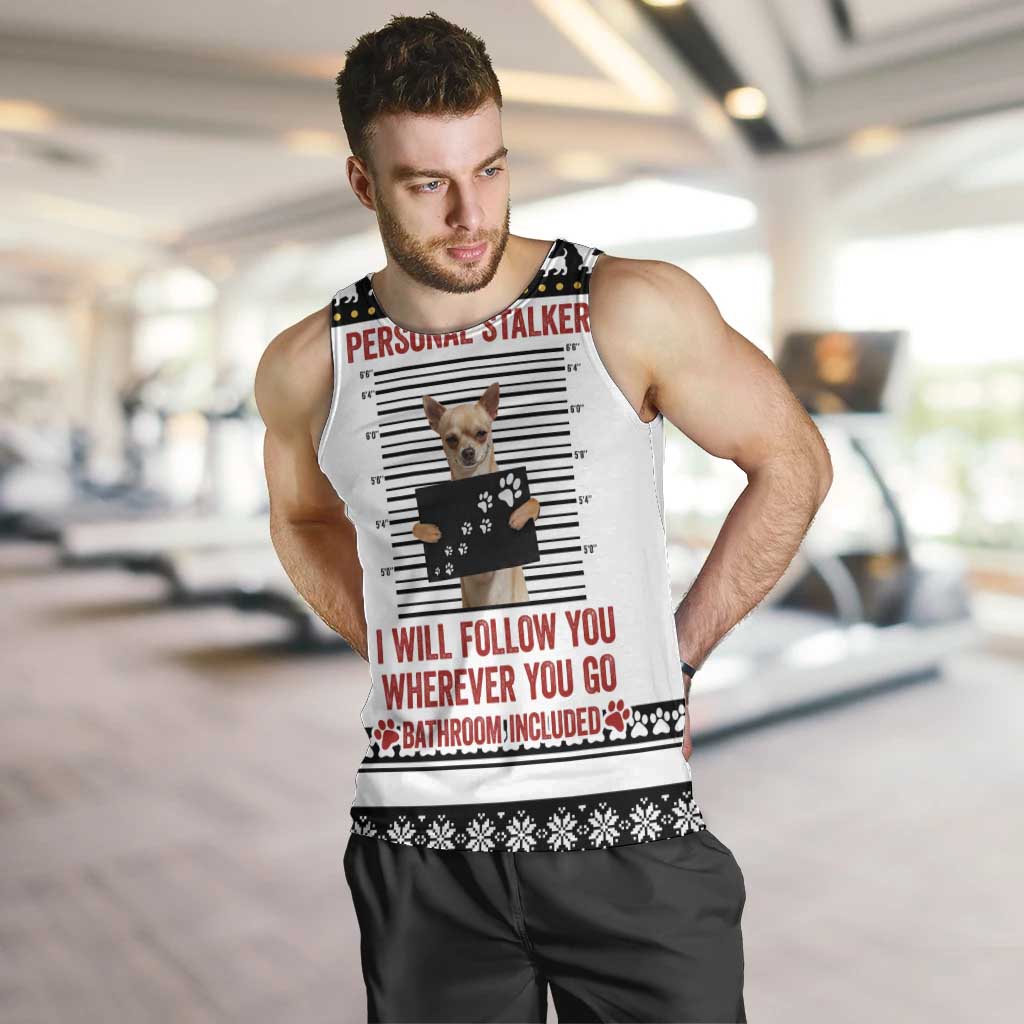 Chihuahua Personal Stalker Christmas Men Tank Top Xmas Holiday Patterns - Wonder Print Shop