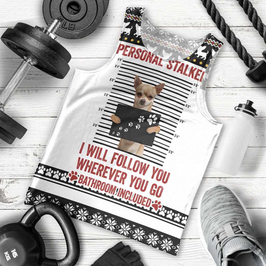 Chihuahua Personal Stalker Christmas Men Tank Top Xmas Holiday Patterns - Wonder Print Shop