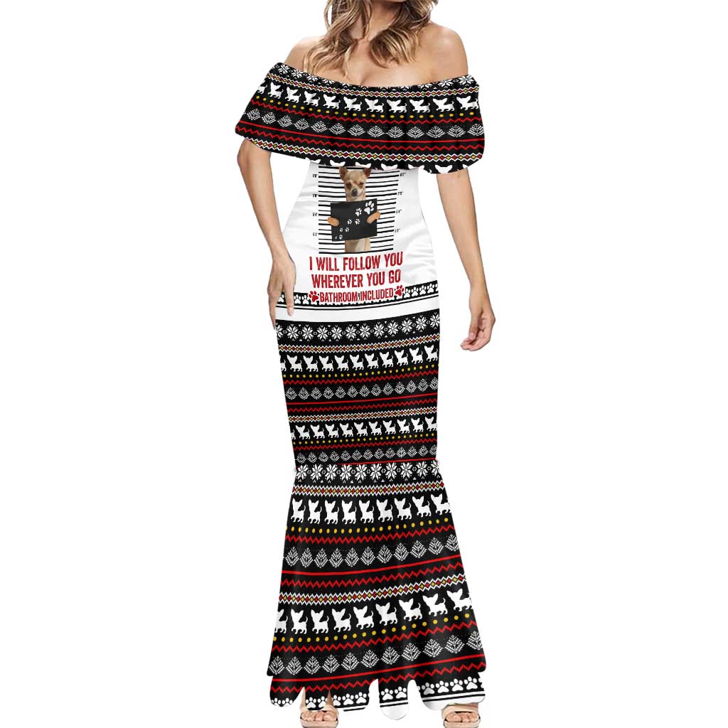 Chihuahua Personal Stalker Christmas Mermaid Dress Xmas Holiday Patterns - Wonder Print Shop