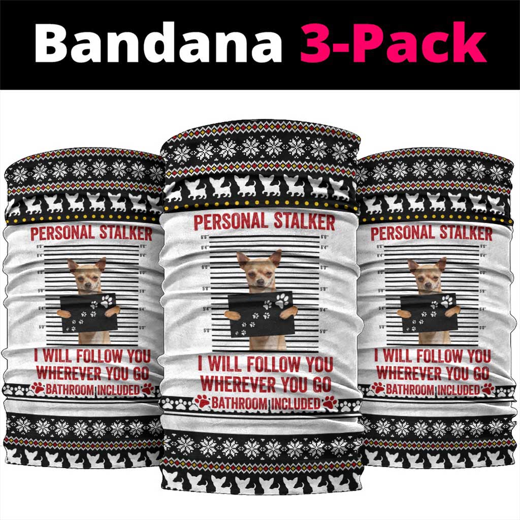 Chihuahua Personal Stalker Christmas Neck Gaiter Xmas Holiday Patterns - Wonder Print Shop