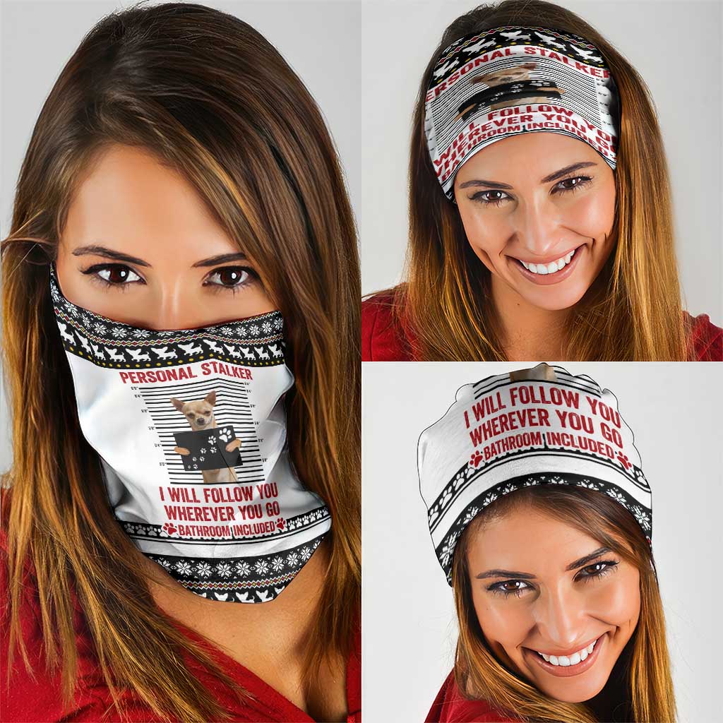 Chihuahua Personal Stalker Christmas Neck Gaiter Xmas Holiday Patterns - Wonder Print Shop