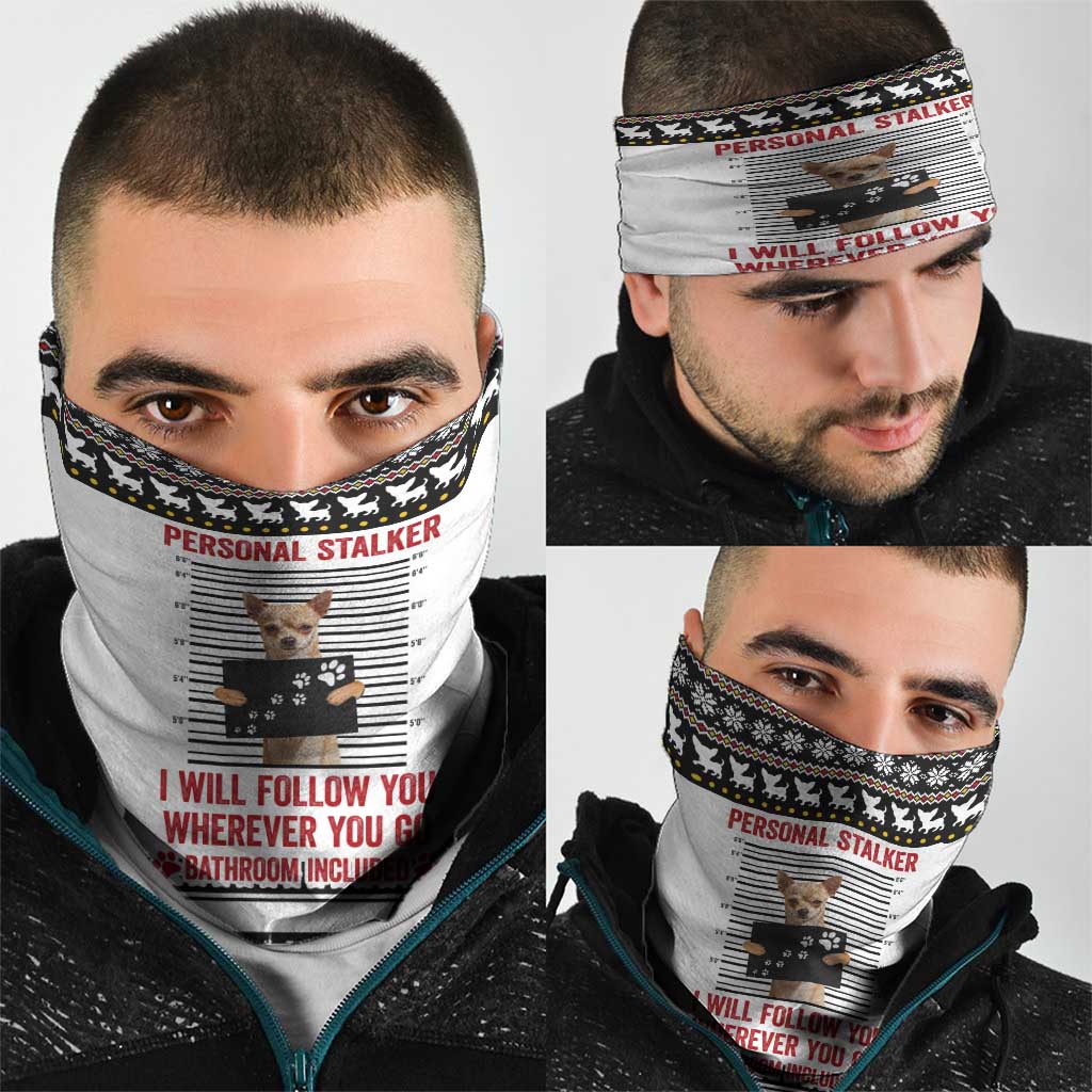 Chihuahua Personal Stalker Christmas Neck Gaiter Xmas Holiday Patterns - Wonder Print Shop