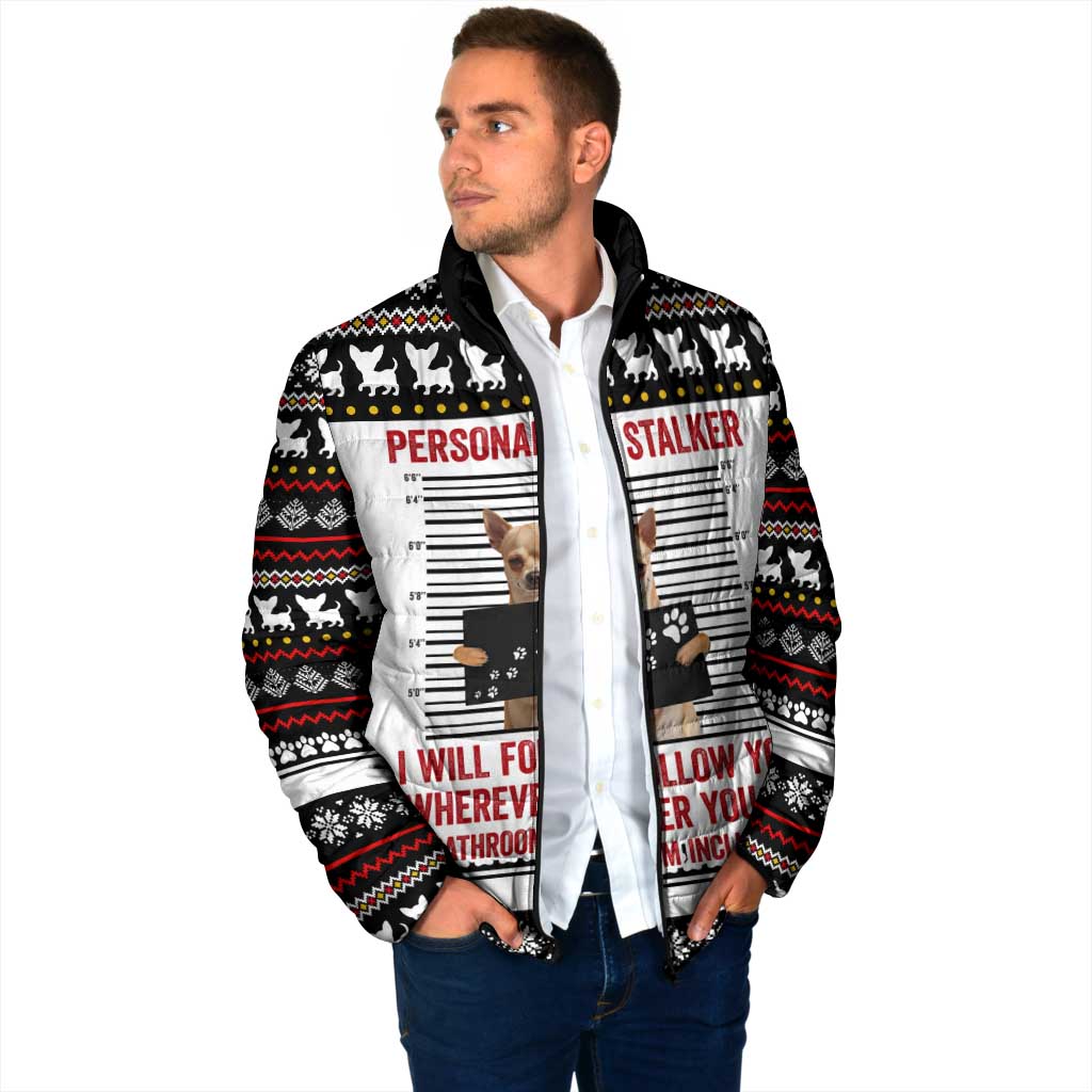 Chihuahua Personal Stalker Christmas Padded Jacket Xmas Holiday Patterns - Wonder Print Shop