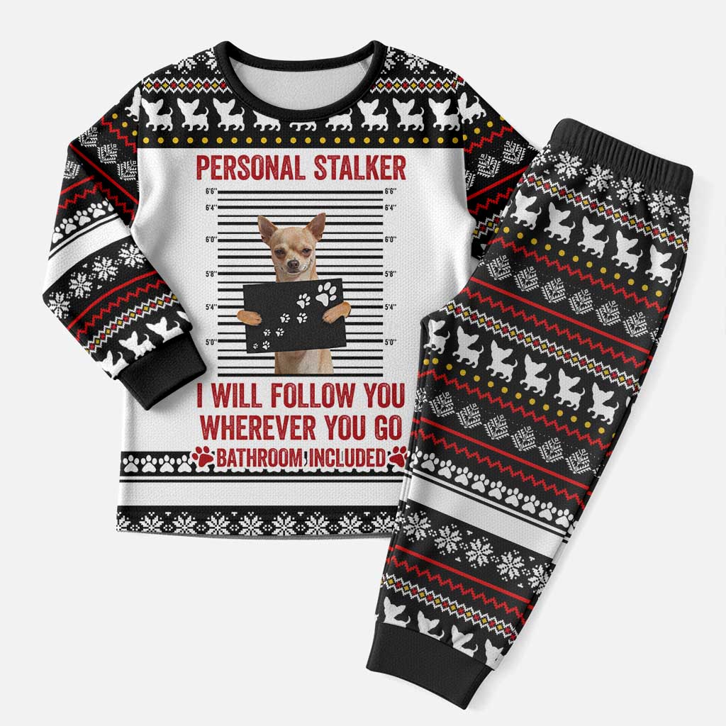 Chihuahua Personal Stalker Christmas Pajama Set Xmas Holiday Patterns - Wonder Print Shop