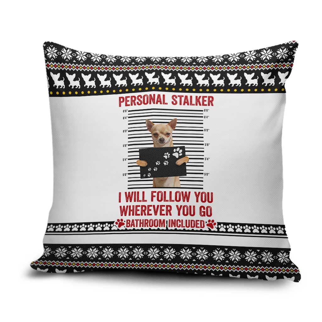 Chihuahua Personal Stalker Christmas Pillow Cover Xmas Holiday Patterns - Wonder Print Shop
