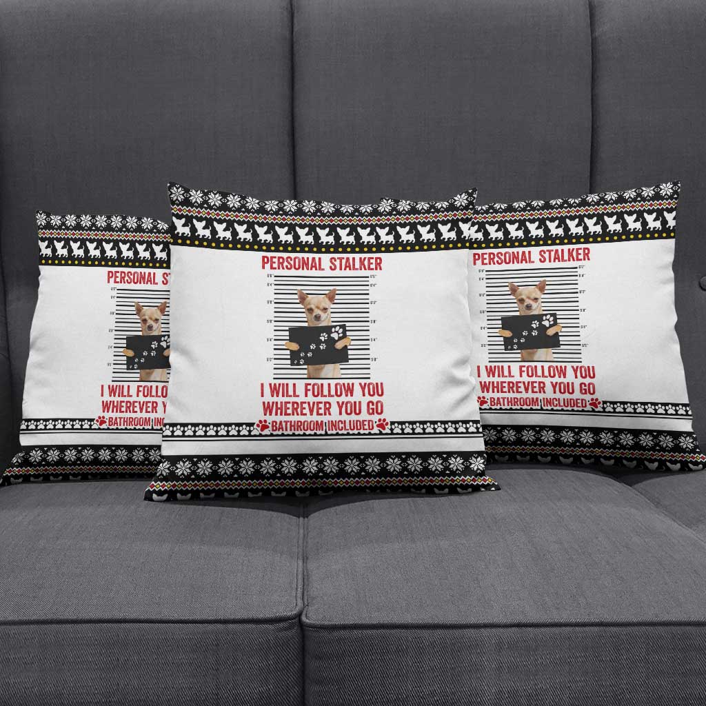Chihuahua Personal Stalker Christmas Pillow Cover Xmas Holiday Patterns - Wonder Print Shop